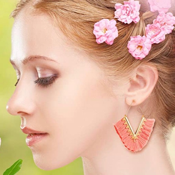 Tassel earrings set of 3 boho bohemian fringe new - Picture 7 of 7